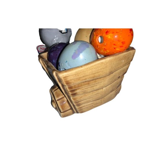 Vintage Ceramic Easter Bunny Pulling Cart  of Eggs - Picture 12 of 12